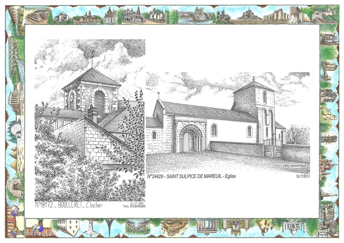 MONOCARTE N 18172-24429 - BOULLERET - clocher / ST SULPICE DE MAREUIL - �glise