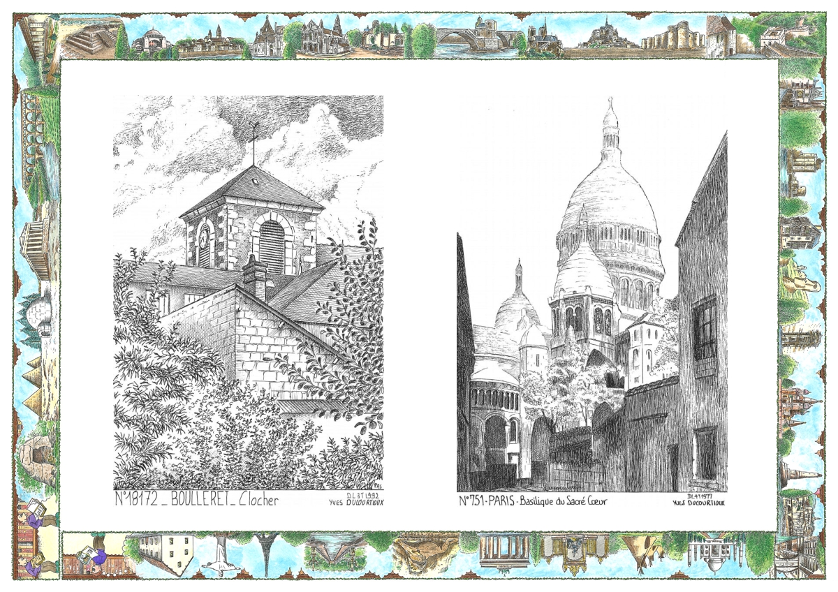 MONOCARTE N 18172-75001 - BOULLERET - clocher / PARIS - basilique du sacr� coeur