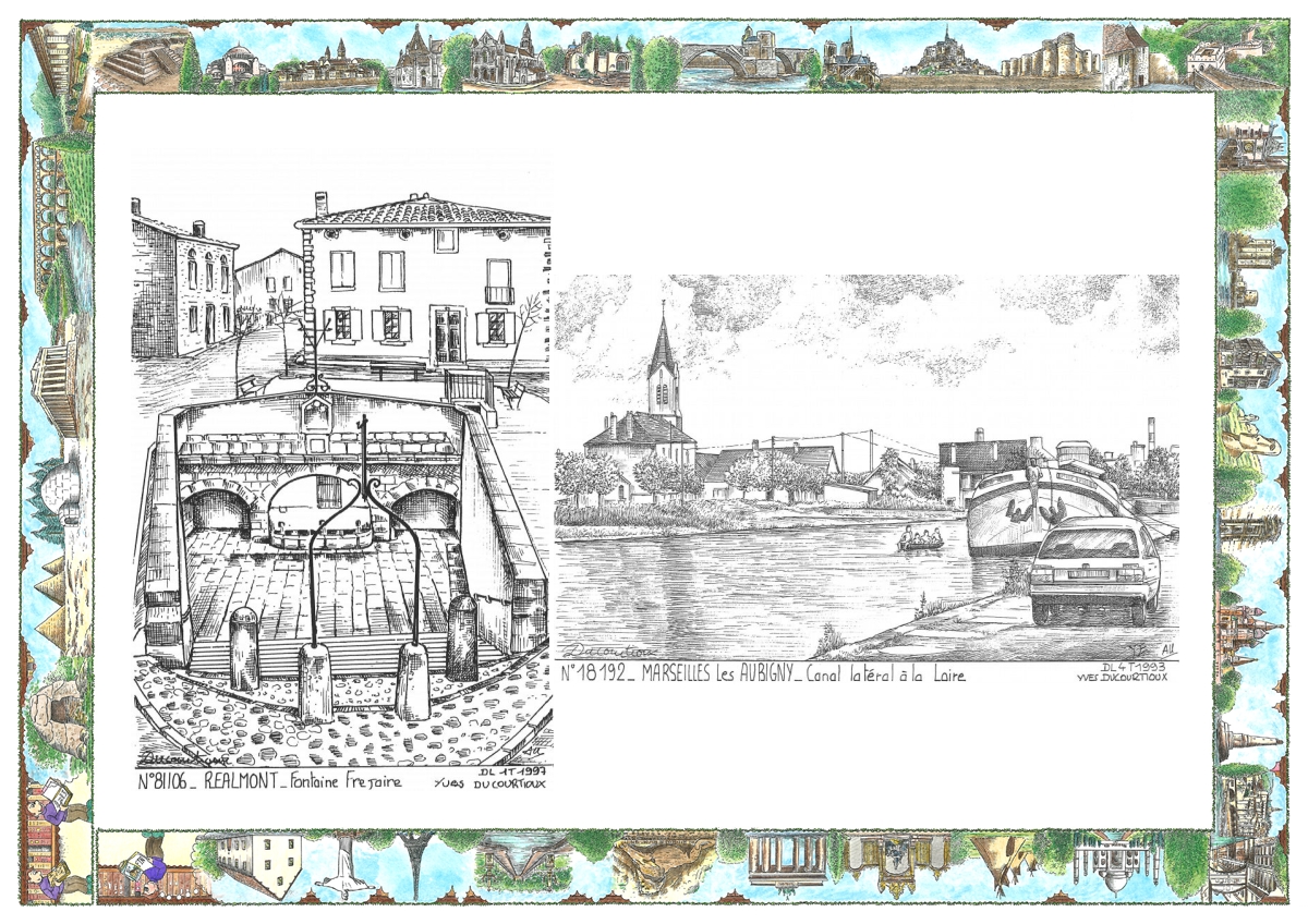 MONOCARTE N 18192-81106 - MARSEILLES LES AUBIGNY - canal lat�ral � la loire / REALMONT - fontaine fr�jaire