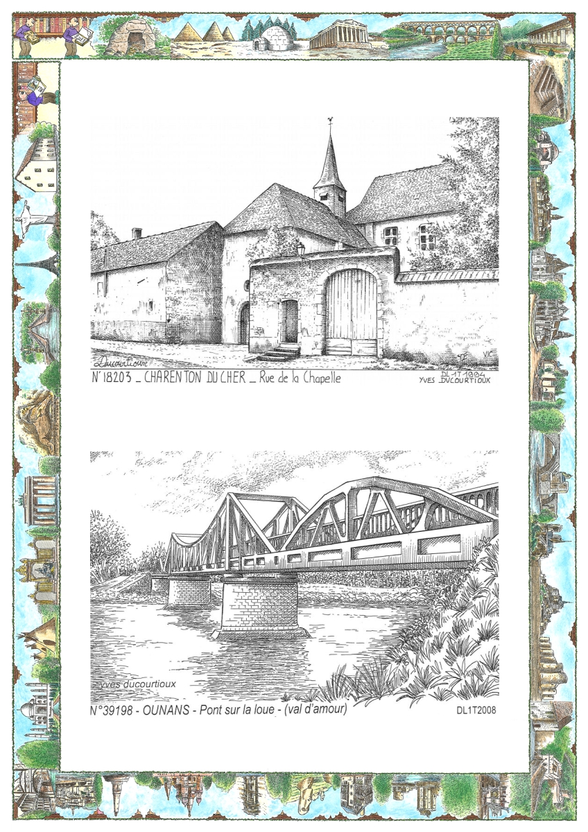MONOCARTE N 18203-39198 - CHARENTON DU CHER - rue de la chapelle / OUNANS - pont sur la loue (val d amour)