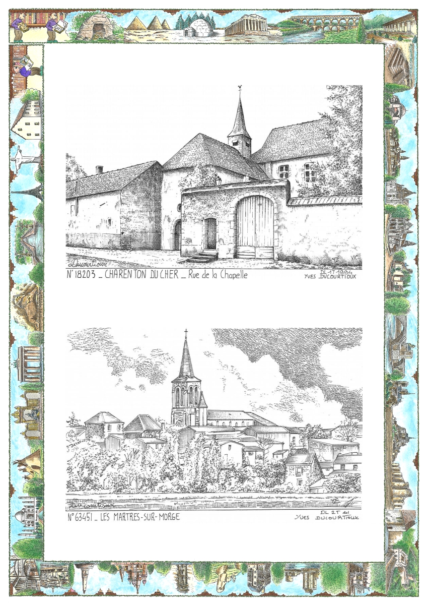 MONOCARTE N 18203-63451 - CHARENTON DU CHER - rue de la chapelle / ENNEZAT - vue des martres sur morge