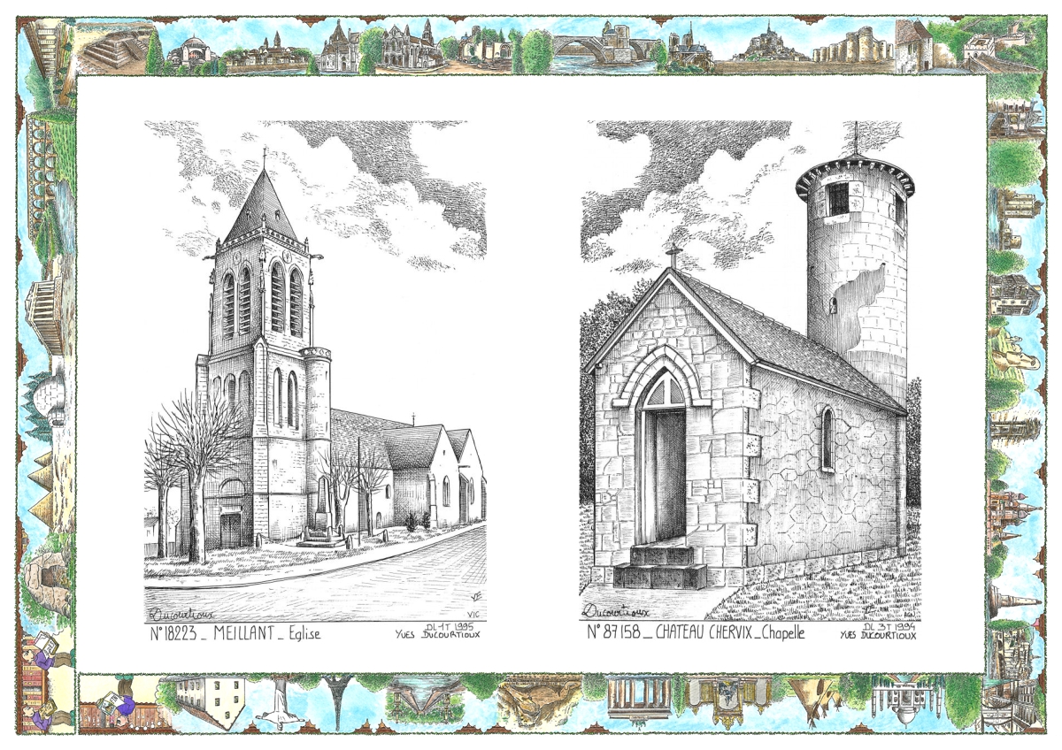 MONOCARTE N 18223-87158 - MEILLANT - �glise / CHATEAU CHERVIX - chapelle