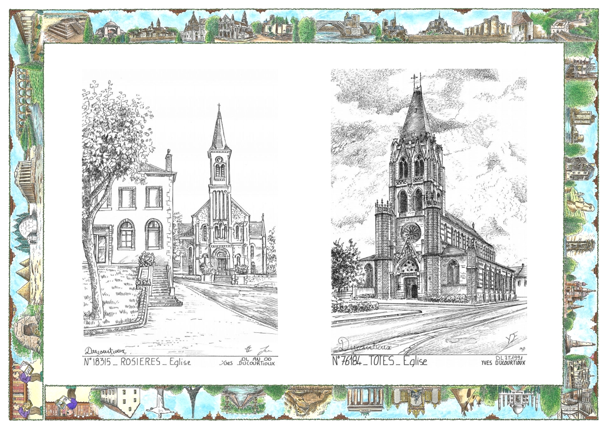 MONOCARTE N 18315-76184 - LUNERY - �glise de rosi�res / TOTES - �glise
