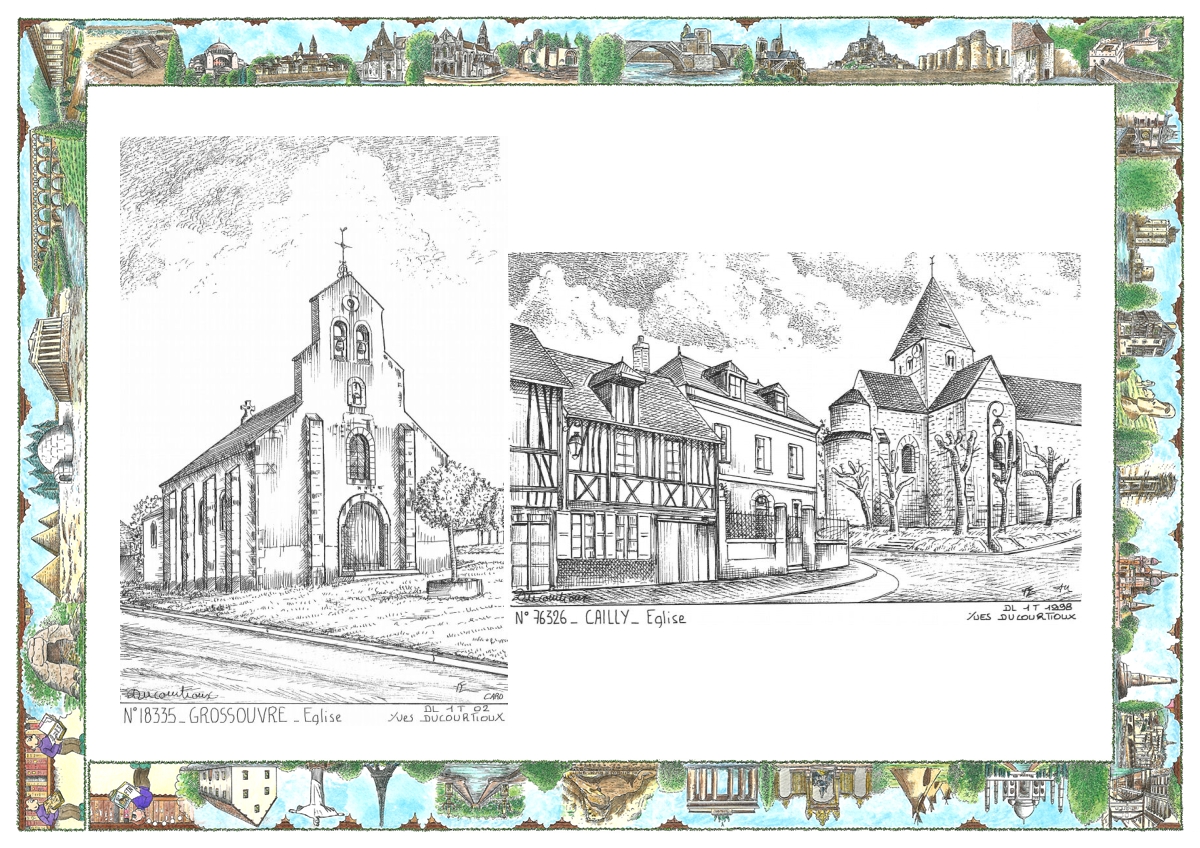 MONOCARTE N 18335-76326 - GROSSOUVRE - �glise / CAILLY - �glise