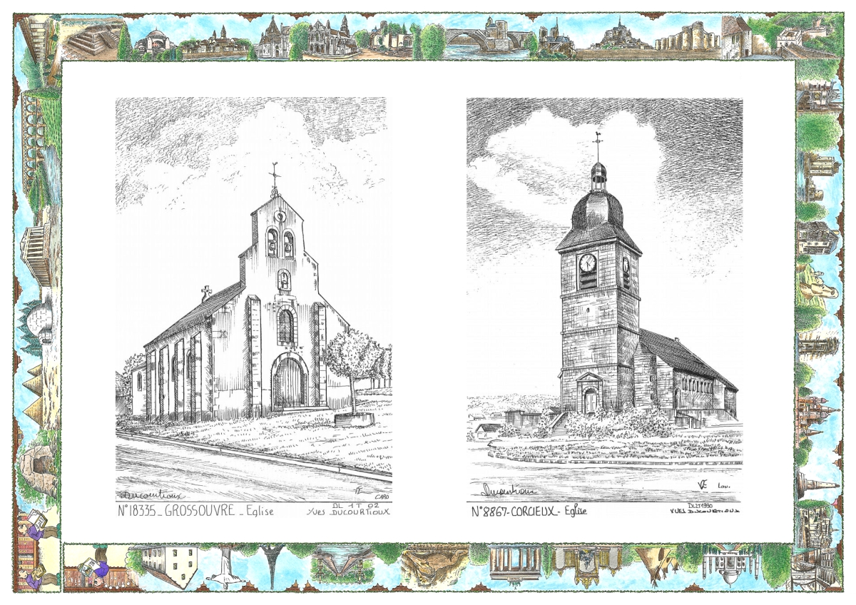 MONOCARTE N 18335-88067 - GROSSOUVRE - �glise / CORCIEUX - �glise