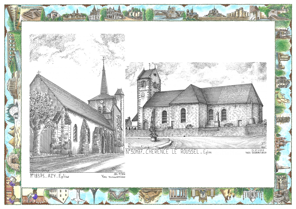 MONOCARTE N 18375-50197 - AZY - �glise / CHERENCE LE ROUSSEL - �glise
