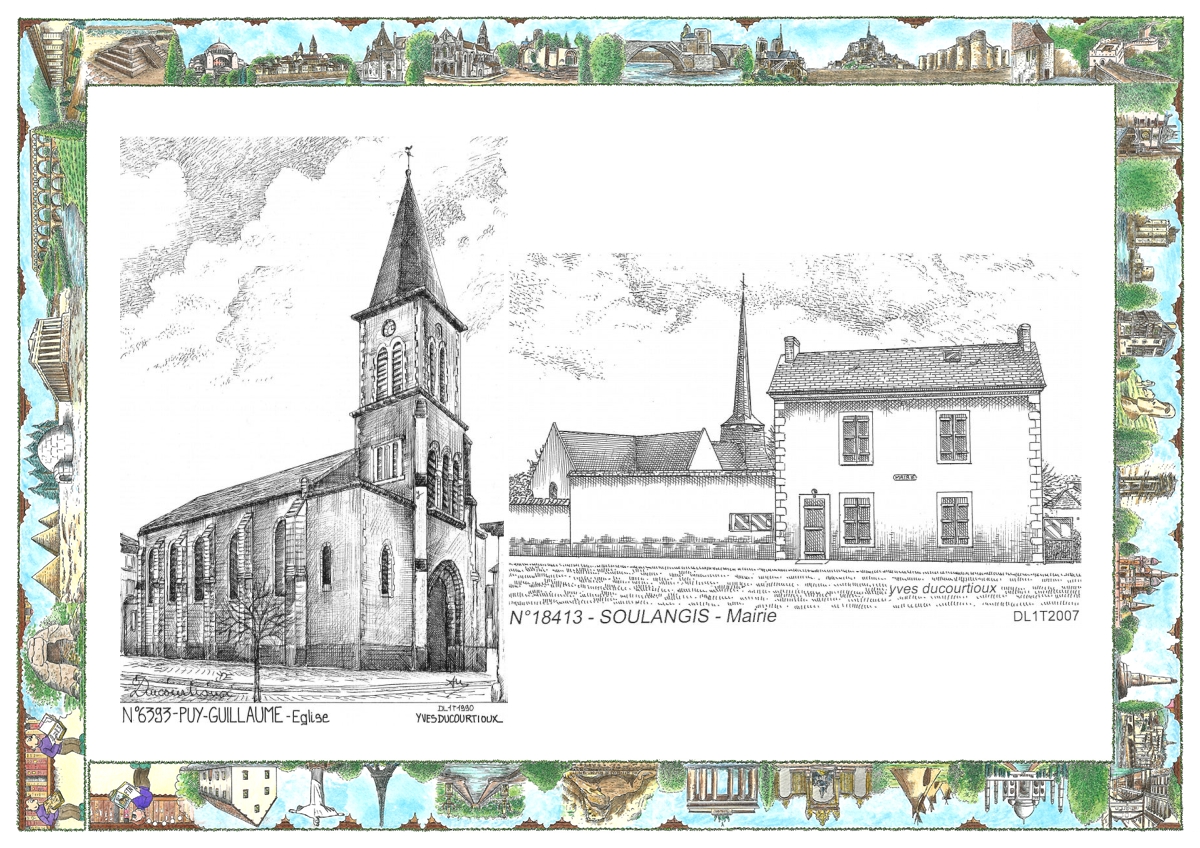 MONOCARTE N 18413-63093 - SOULANGIS - mairie / PUY GUILLAUME - �glise