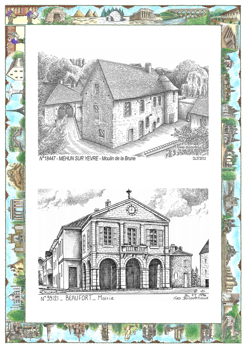 MONOCARTE N 18447-39121 - MEHUN SUR YEVRE - moulin de la brune / BEAUFORT - mairie
