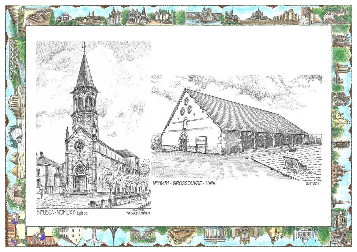 MONOCARTE N 18451-88064 - GROSSOUVRE - halle / NOMEXY - �glise