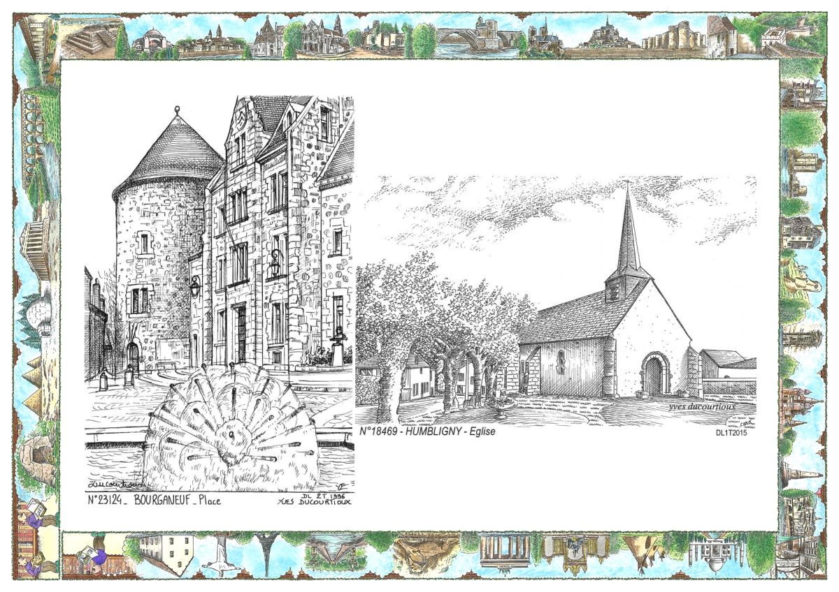 MONOCARTE N 18469-23124 - HUMBLIGNY - �glise / BOURGANEUF - place