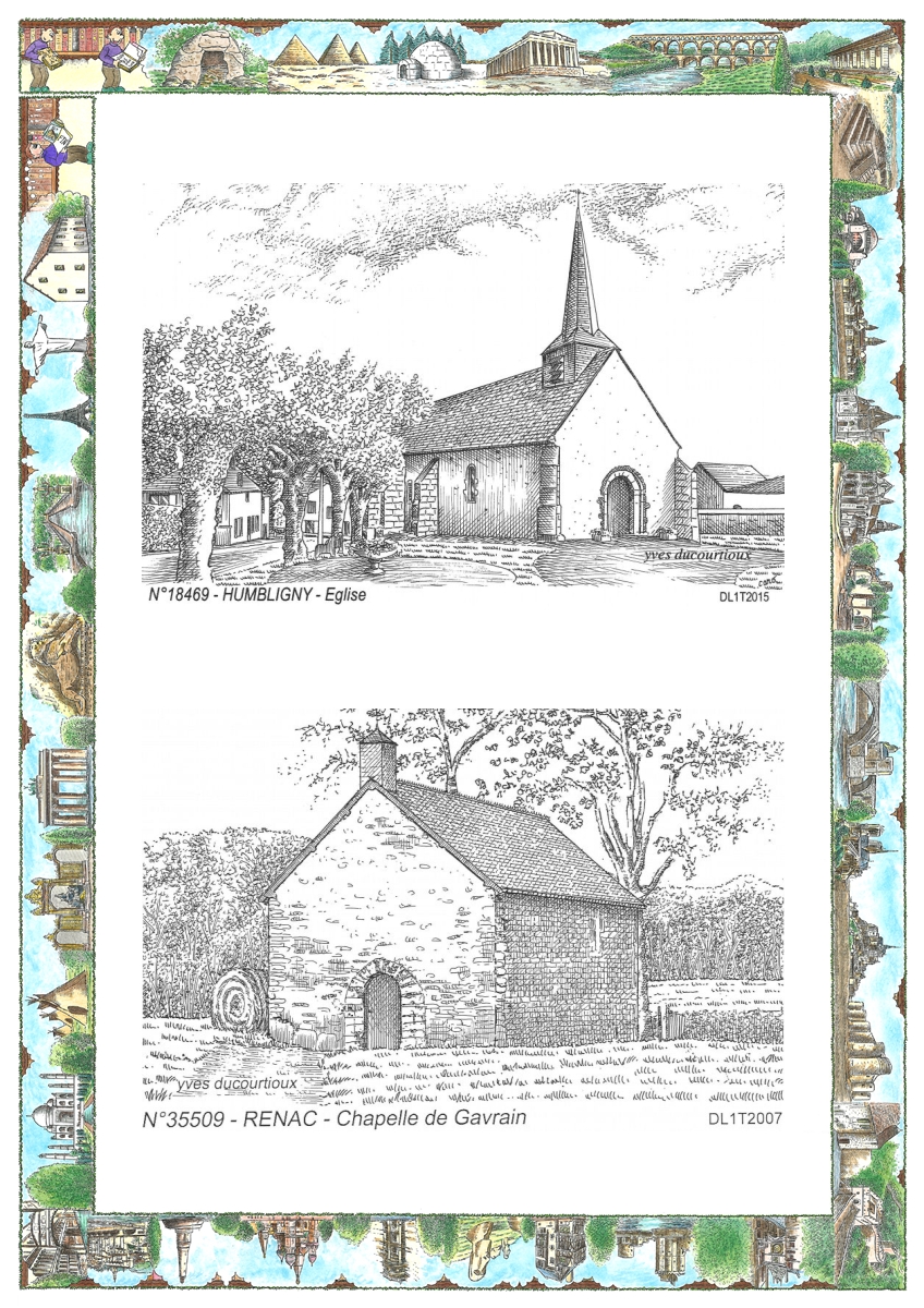 MONOCARTE N 18469-35509 - HUMBLIGNY - �glise / RENAC - chapelle de gavrain
