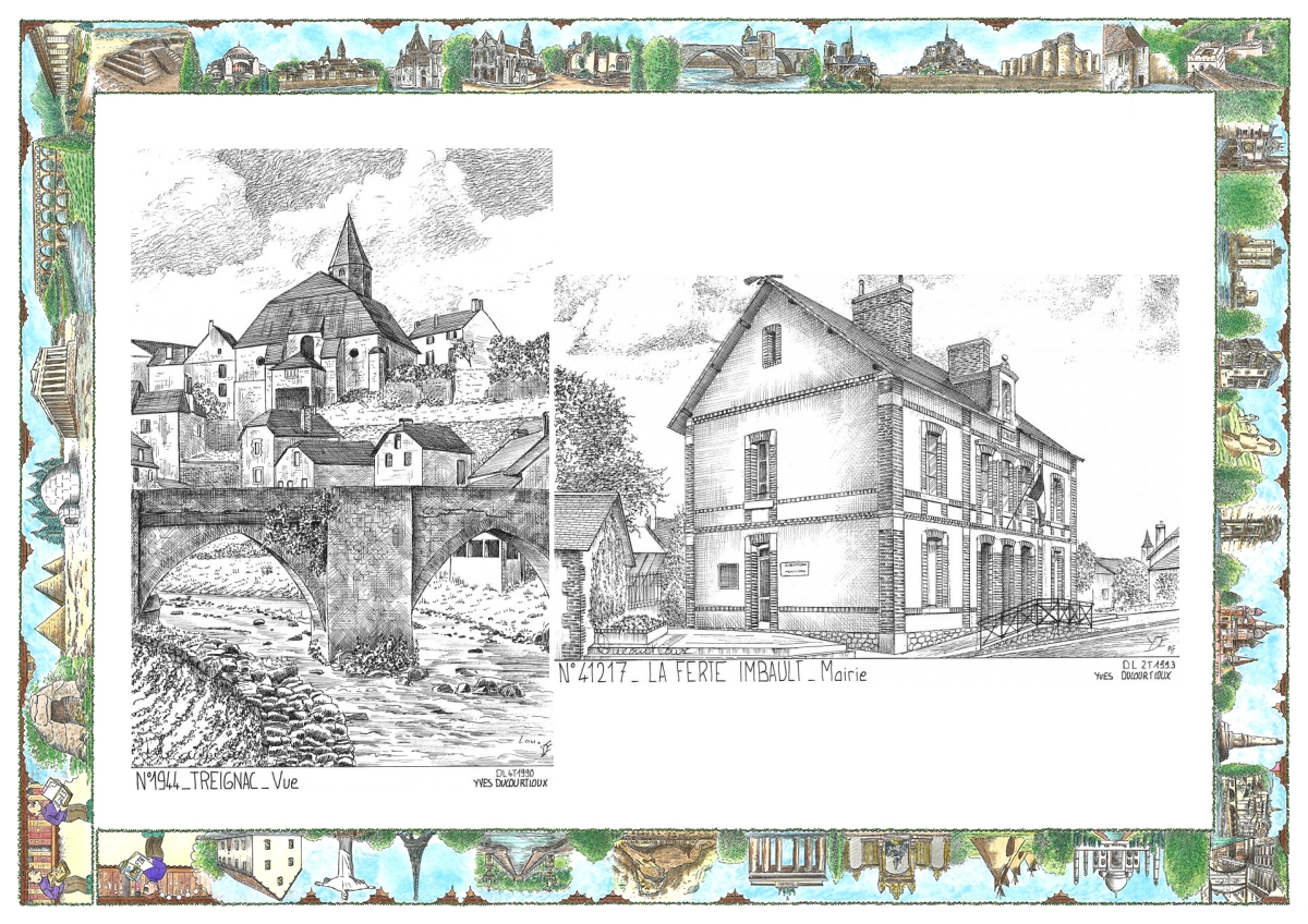 MONOCARTE N 19044-41217 - TREIGNAC - vue / LA FERTE IMBAULT - mairie