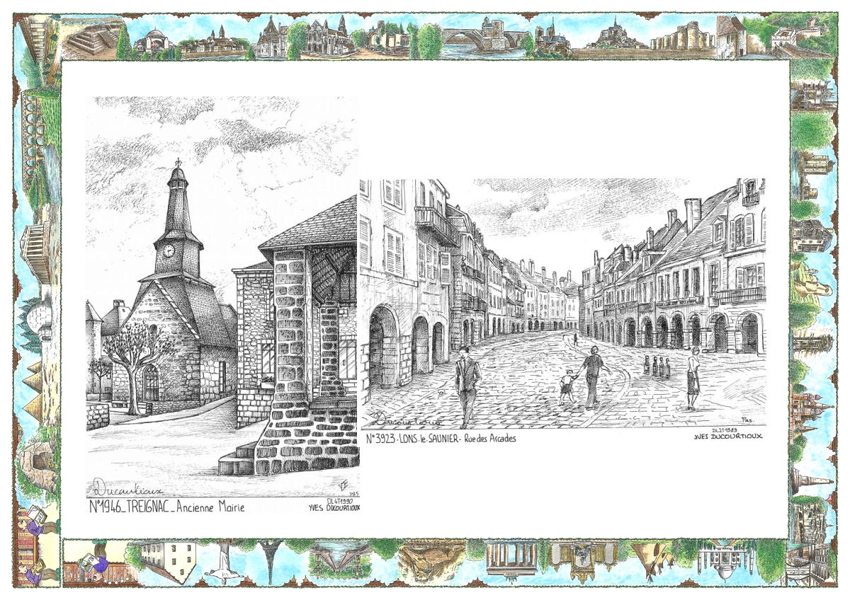 MONOCARTE N 19046-39023 - TREIGNAC - ancienne mairie / LONS LE SAUNIER - rue des arcades