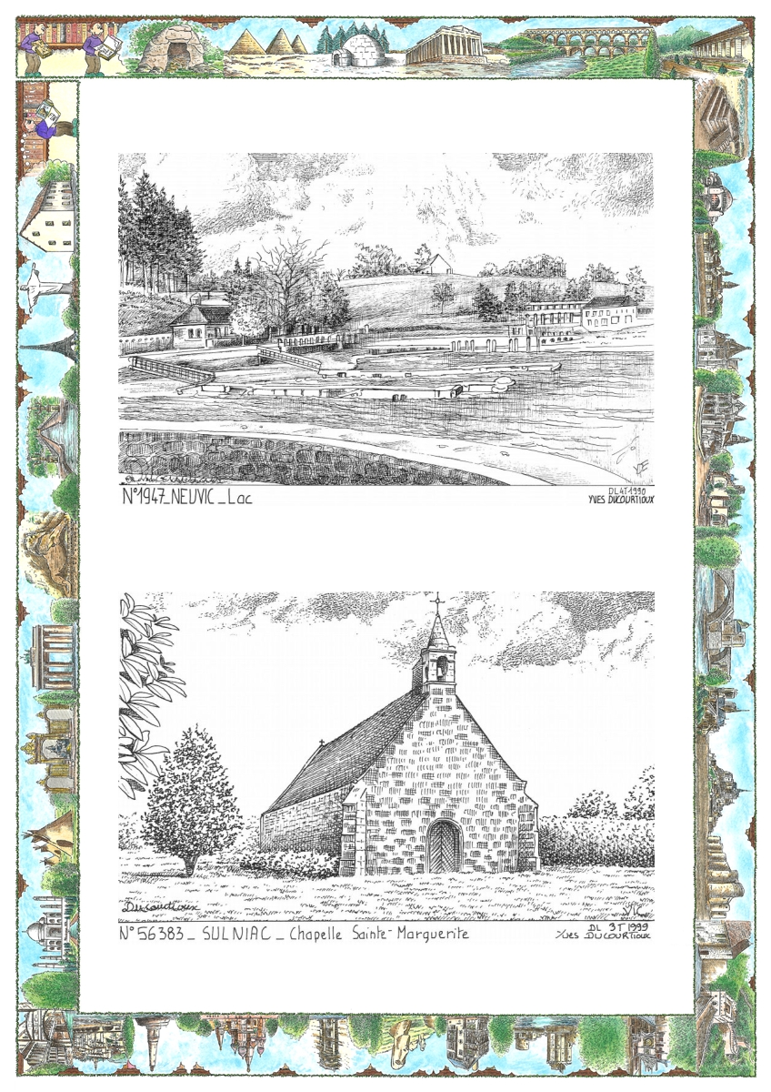 MONOCARTE N 19047-56383 - NEUVIC - lac / SULNIAC - chapelle ste marguerite