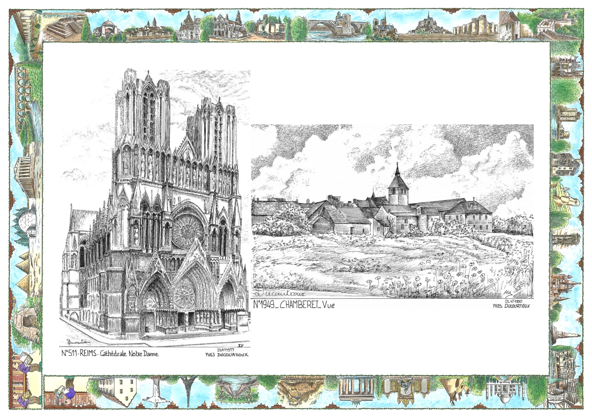 MONOCARTE N 19049-51001 - CHAMBERET - vue / REIMS - cath�drale notre dame
