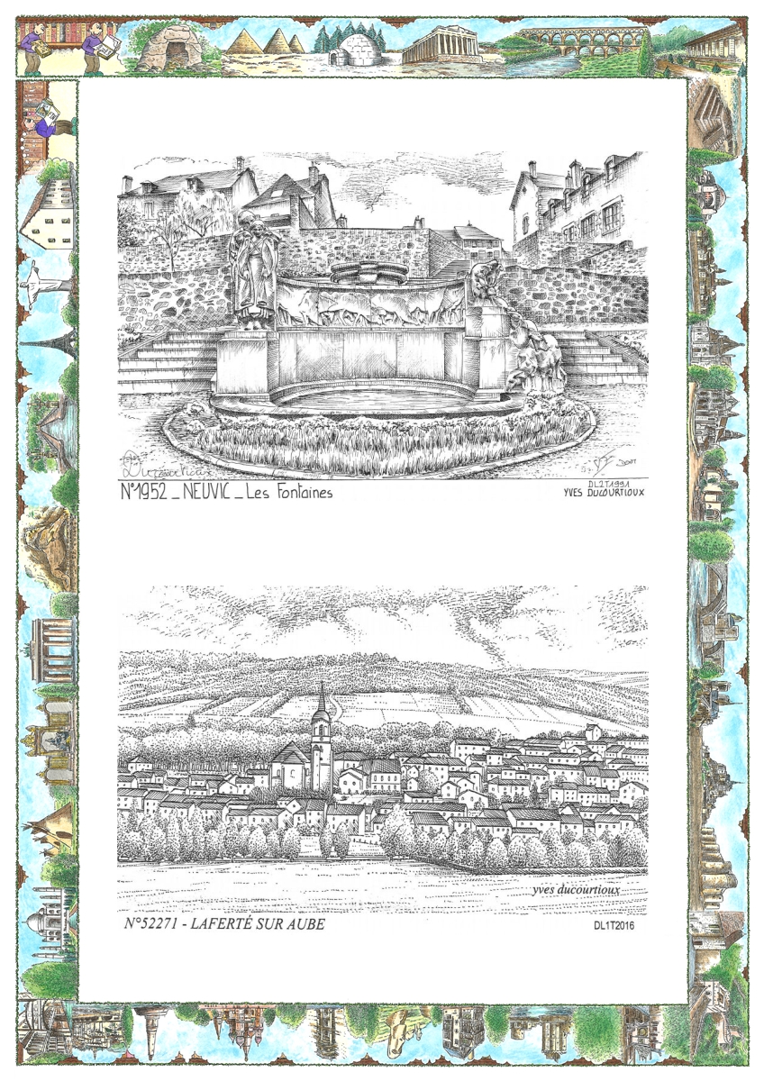 MONOCARTE N 19052-52271 - NEUVIC - les fontaines / LAFERTE SUR AUBE - vue