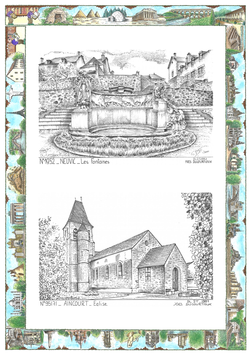 MONOCARTE N 19052-95171 - NEUVIC - les fontaines / AINCOURT - �glise