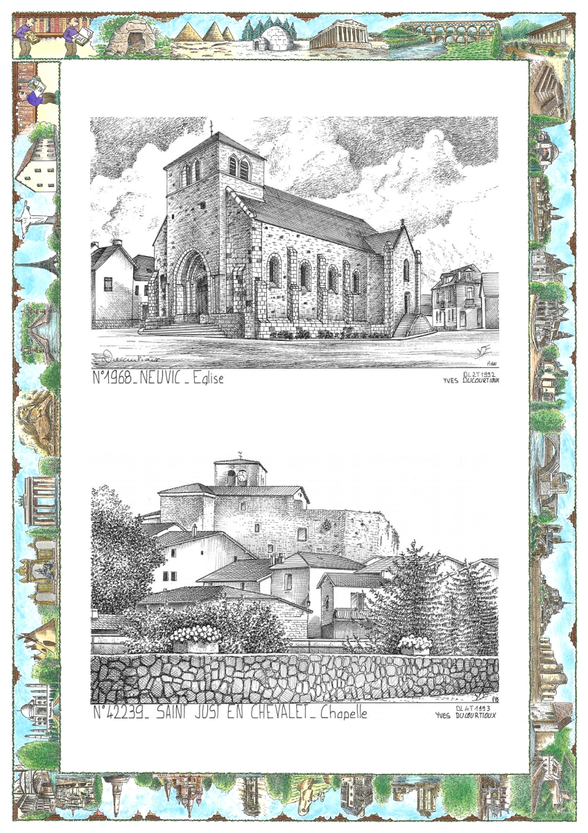 MONOCARTE N 19068-42239 - NEUVIC - �glise / ST JUST EN CHEVALET - chapelle