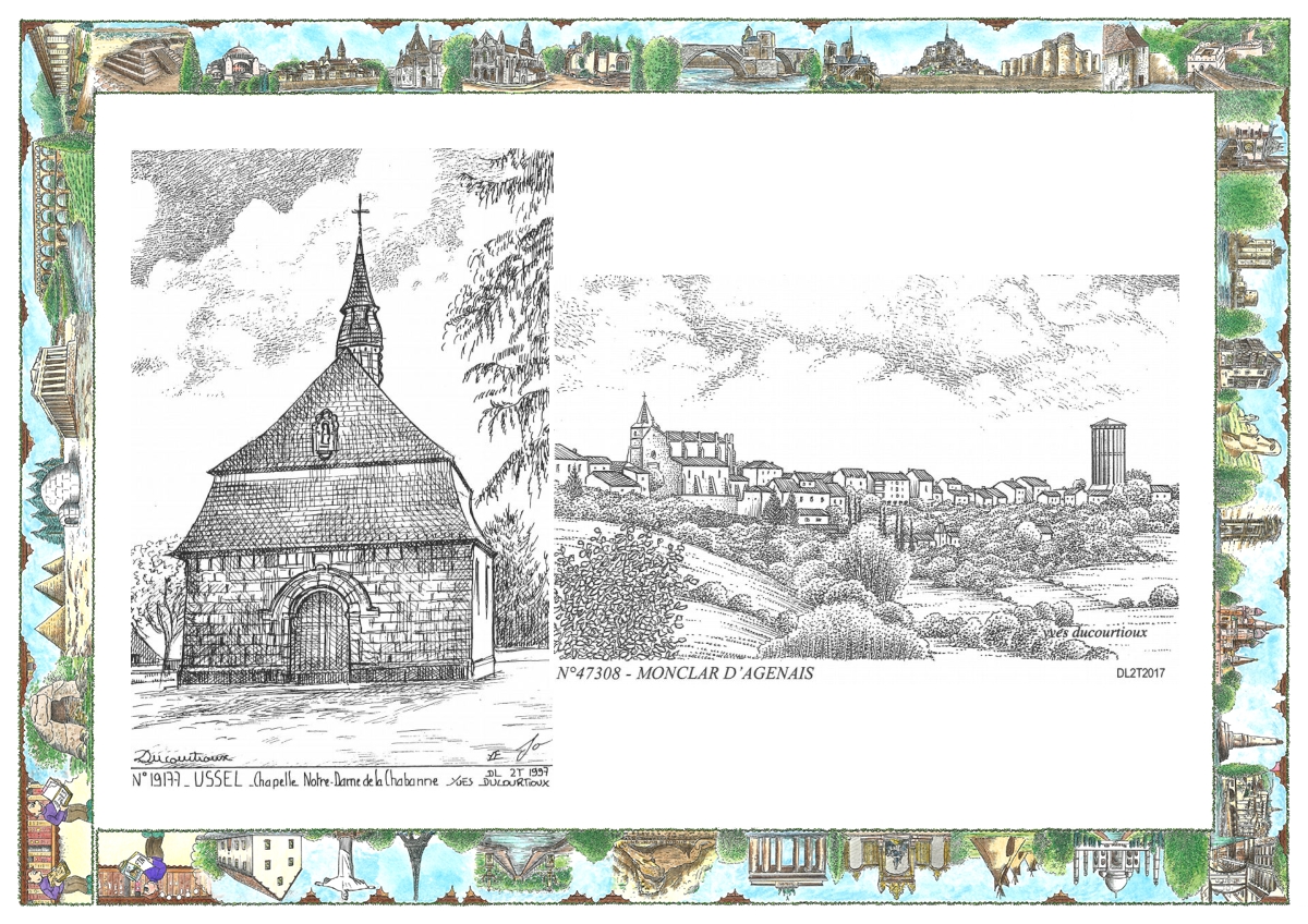 MONOCARTE N 19177-47308 - USSEL - chapelle nd de la chabanne / MONCLAR D AGENAIS - vue