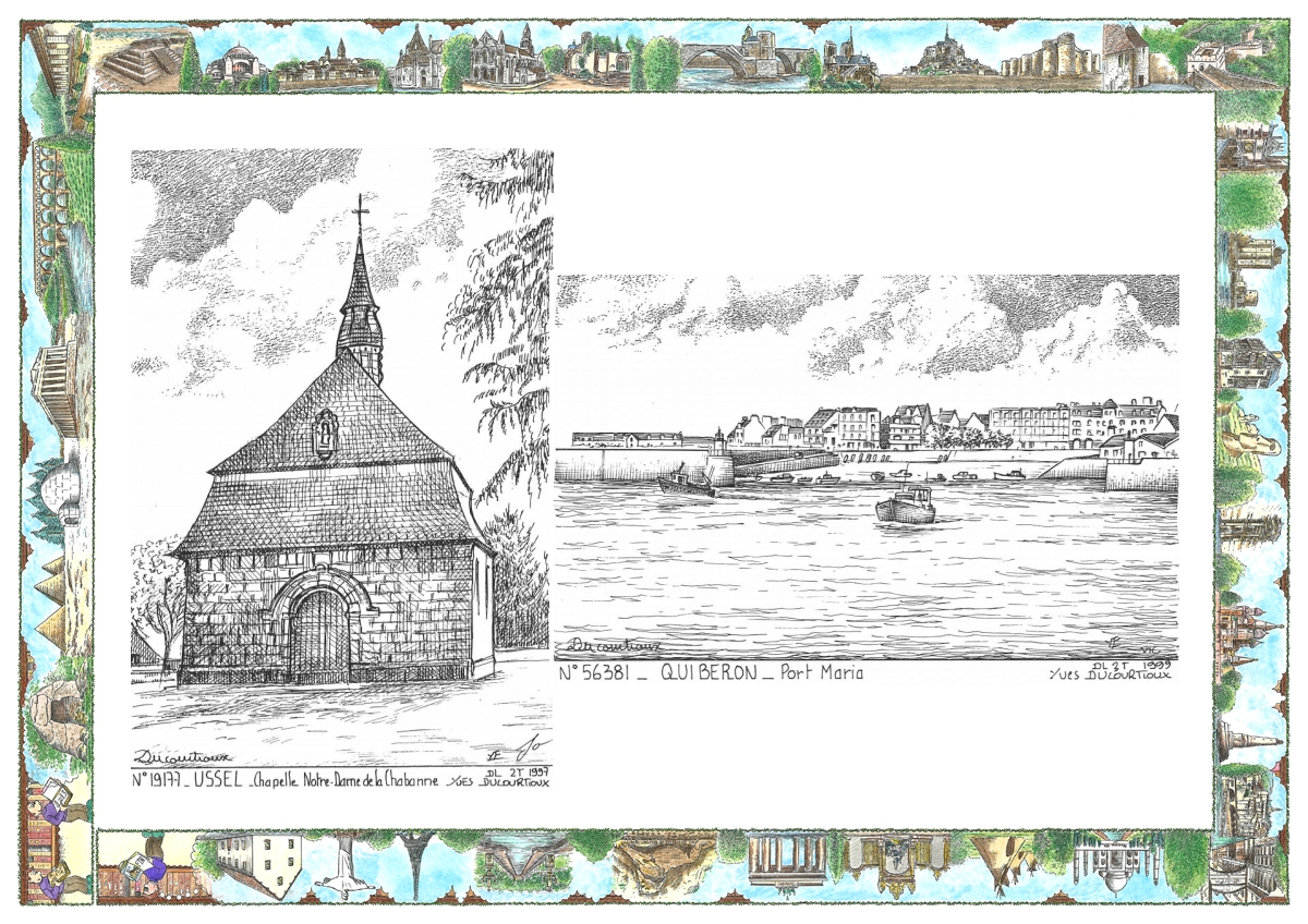 MONOCARTE N 19177-56381 - USSEL - chapelle nd de la chabanne / QUIBERON - port maria