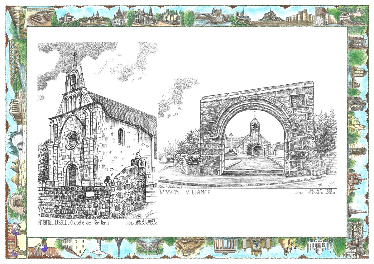 MONOCARTE N 19178-35405 - USSEL - chapelle des p�nitents / VILLAMEE - vue