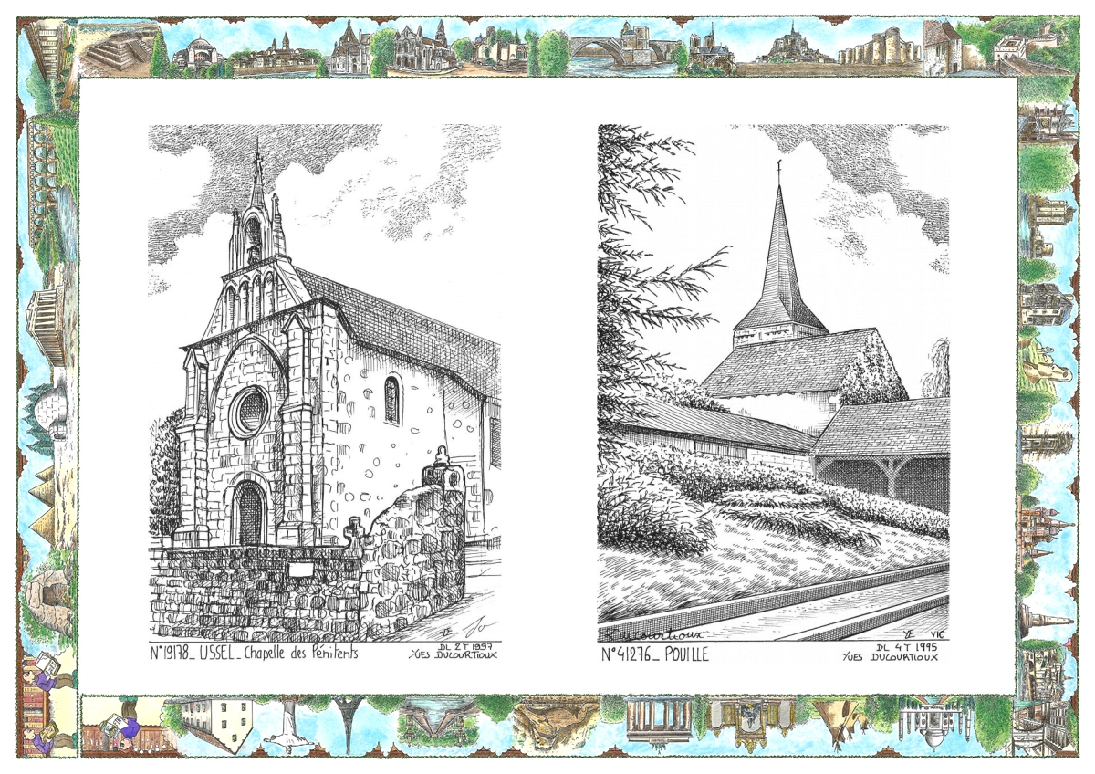 MONOCARTE N 19178-41276 - USSEL - chapelle des p�nitents / POUILLE - vue