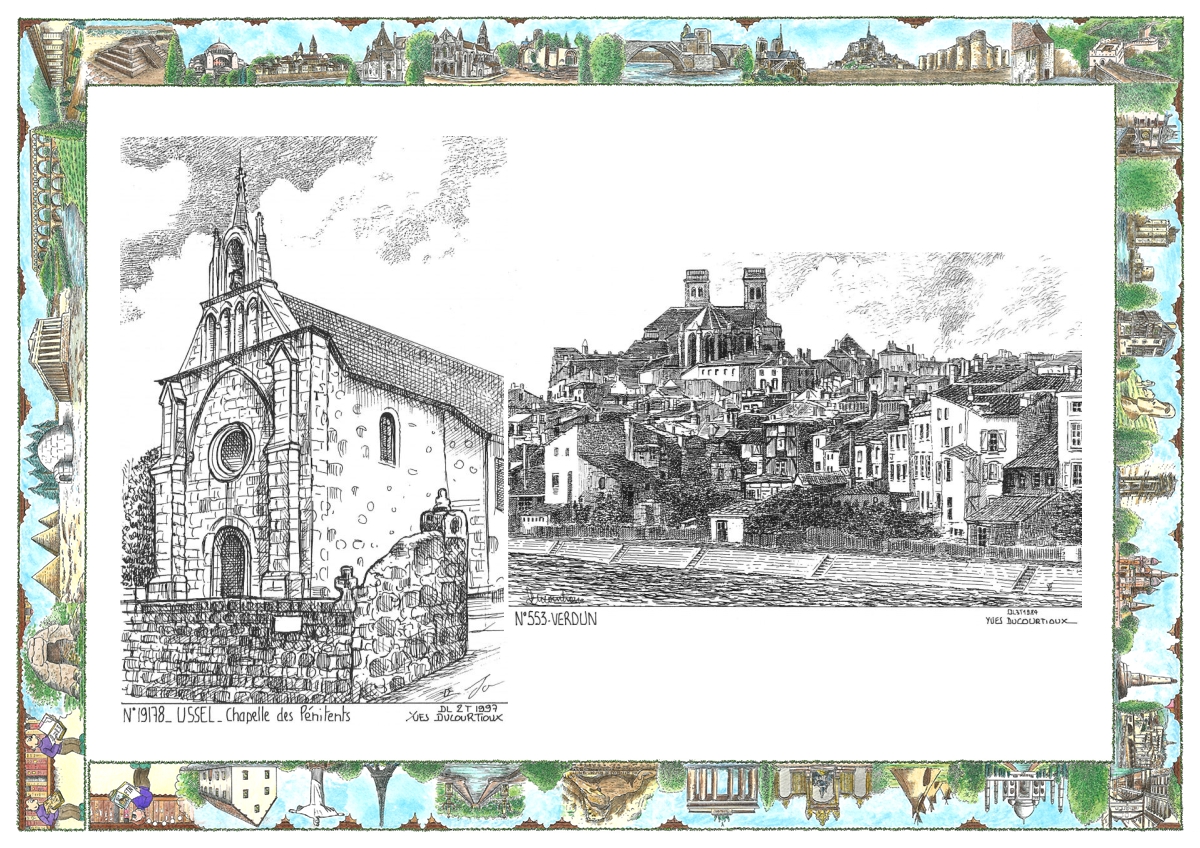 MONOCARTE N 19178-55003 - USSEL - chapelle des p�nitents / VERDUN - vue