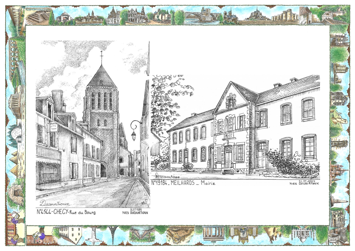 MONOCARTE N 19184-45044 - MEILHARDS - mairie / CHECY - rue du bourg