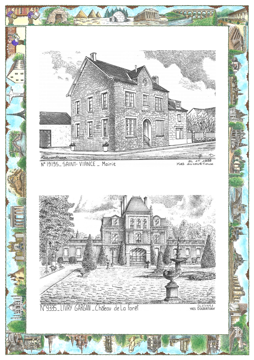 MONOCARTE N 19195-93035 - ST VIANCE - mairie / LIVRY GARGAN - ch�teau de la for�t