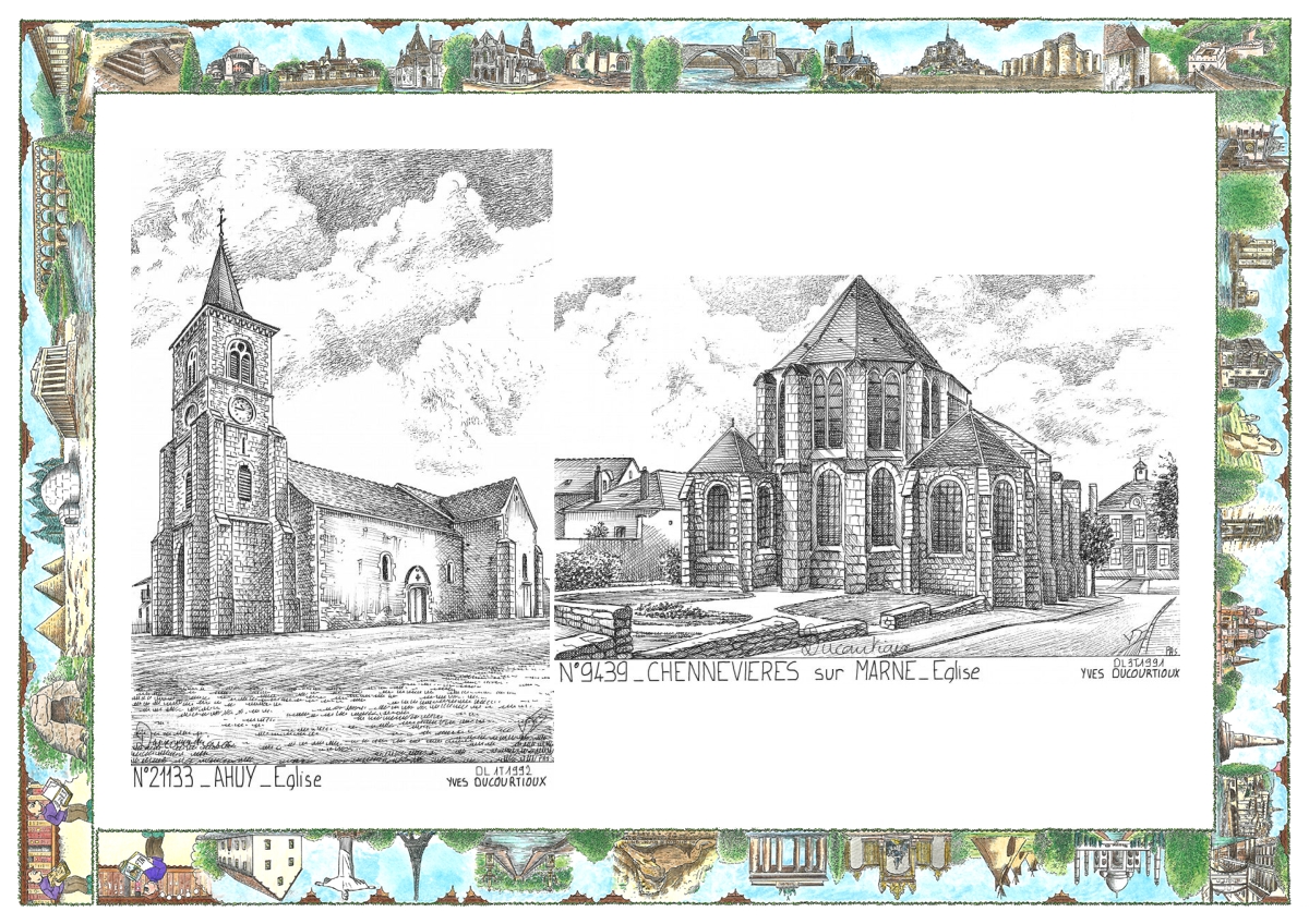 MONOCARTE N 21133-94039 - AHUY - �glise / CHENNEVIERES SUR MARNE - �glise
