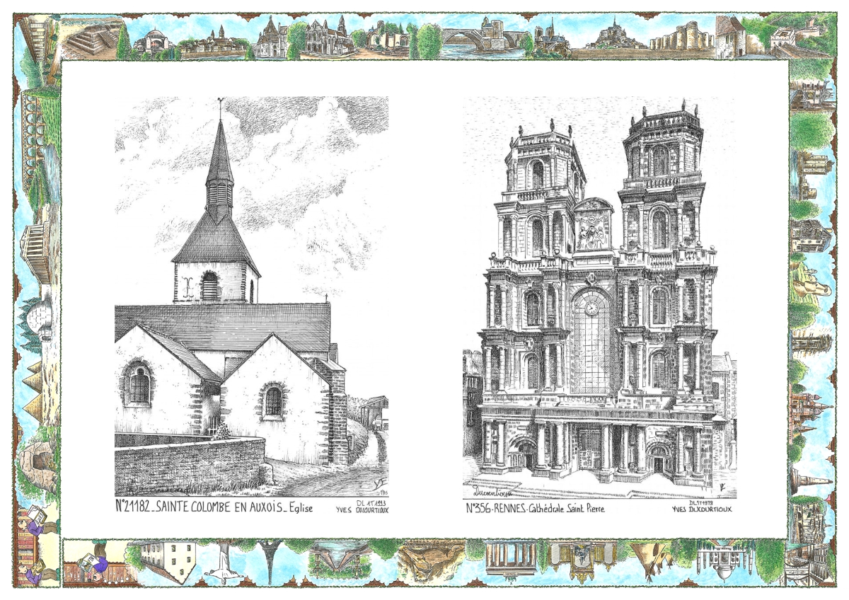 MONOCARTE N 21182-35006 - STE COLOMBE - �glise / RENNES - cath�drale st pierre
