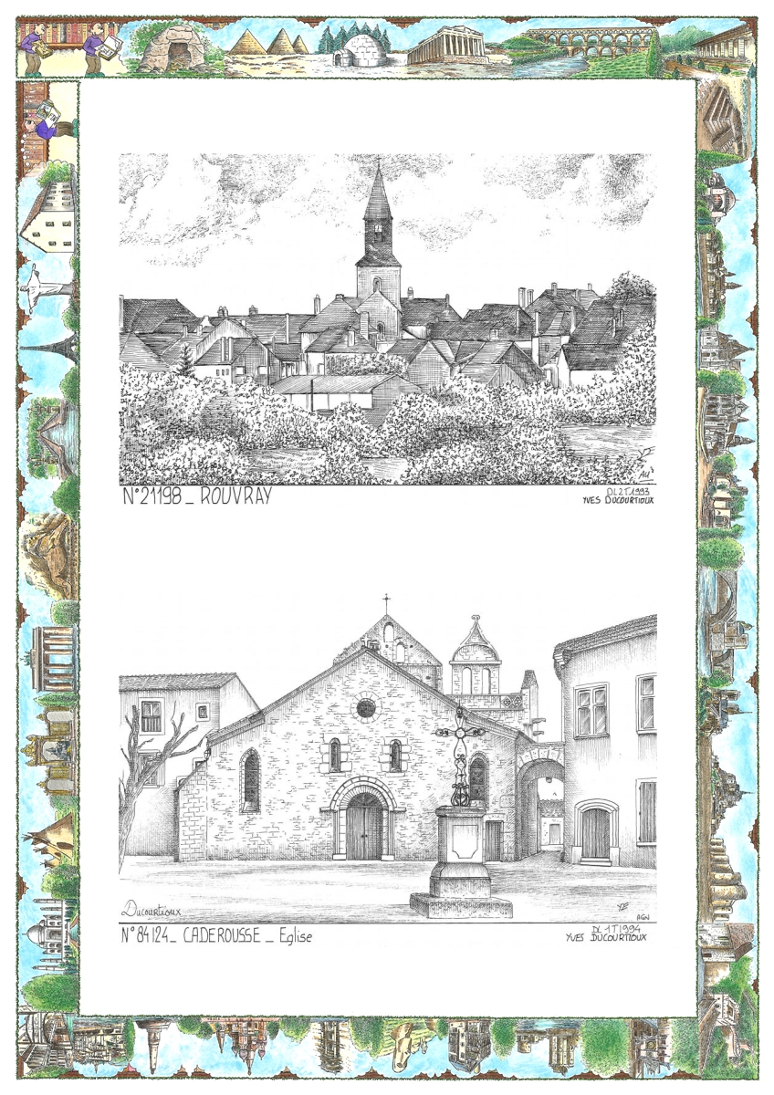 MONOCARTE N 21198-84124 - ROUVRAY - vue / CADEROUSSE - �glise