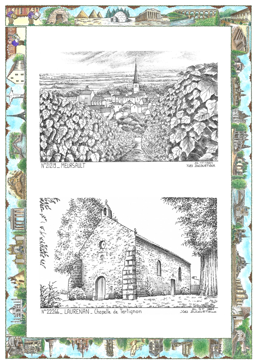 MONOCARTE N 21219-22266 - MEURSAULT - vue / LAURENAN - chapelle de tertignon