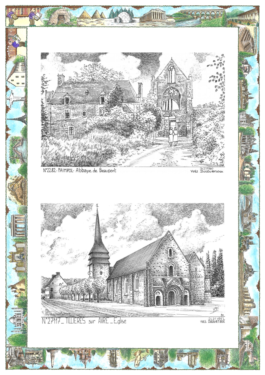 MONOCARTE N 22082-27117 - PAIMPOL - abbaye de beauport / TILLIERES SUR AVRE - �glise