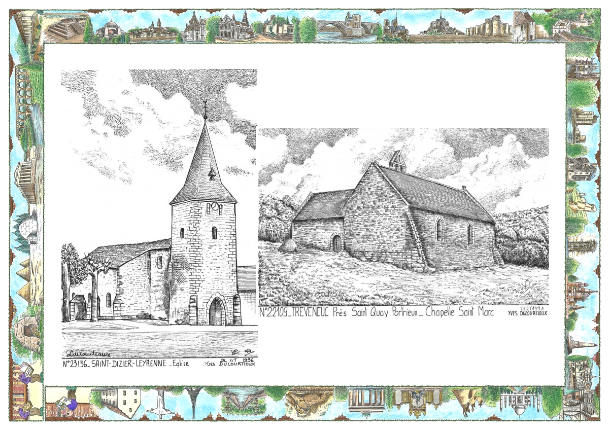 MONOCARTE N 22109-23136 - TREVENEUC - chapelle st marc / ST DIZIER LEYRENNE - �glise