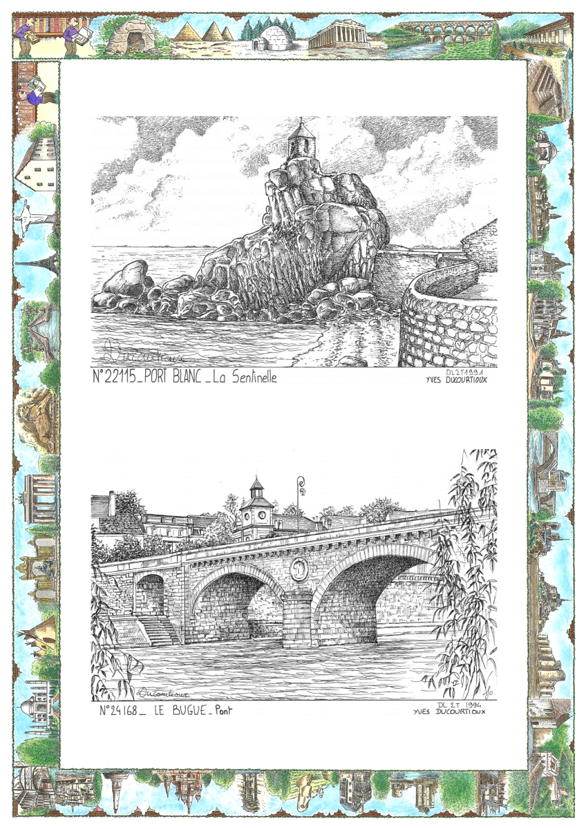 MONOCARTE N 22115-24168 - PORT BLANC - la sentinelle / LE BUGUE - vue pont