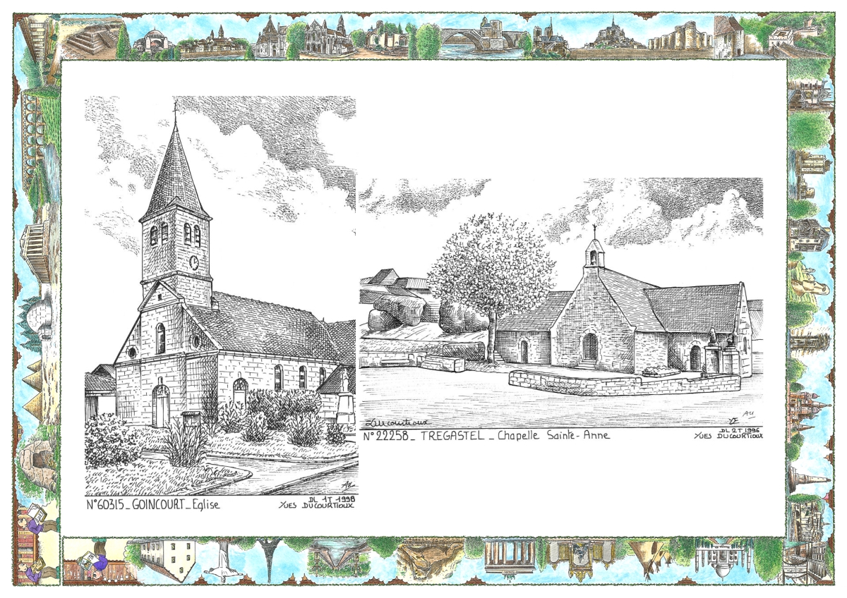 MONOCARTE N 22258-60315 - TREGASTEL - chapelle ste anne / GOINCOURT - �glise