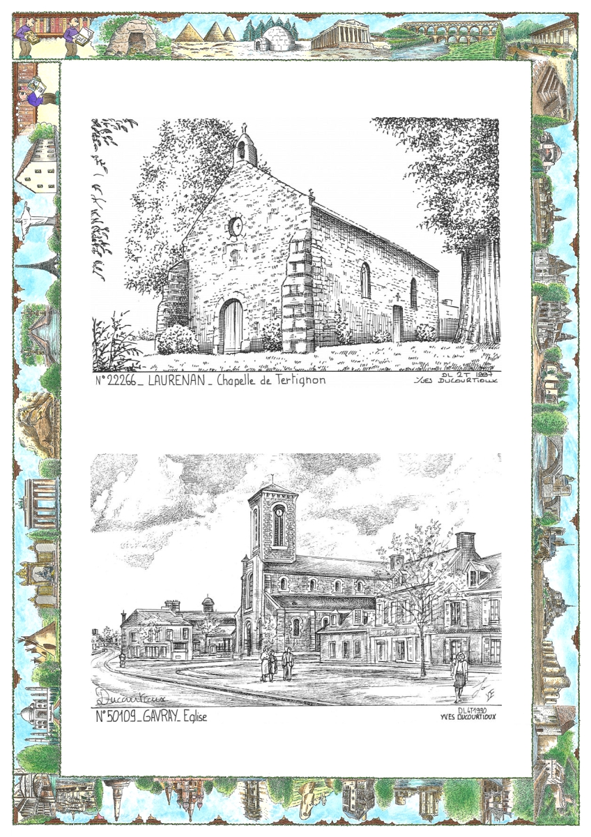 MONOCARTE N 22266-50109 - LAURENAN - chapelle de tertignon / GAVRAY - �glise