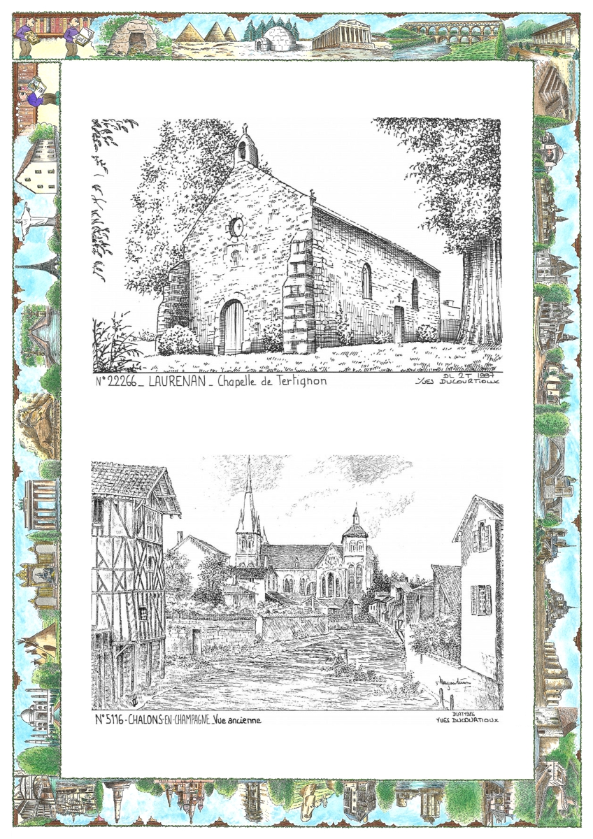 MONOCARTE N 22266-51016 - LAURENAN - chapelle de tertignon / CHALONS EN CHAMPAGNE - vue ancienne