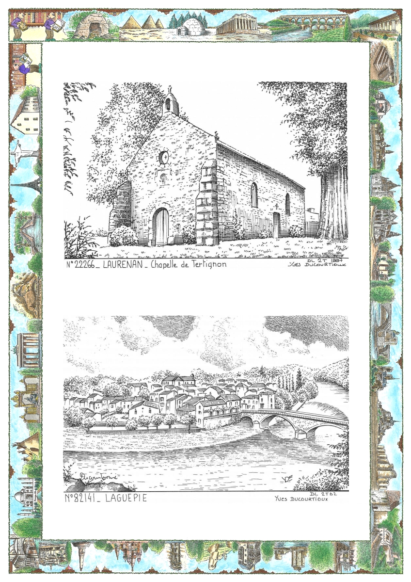 MONOCARTE N 22266-82141 - LAURENAN - chapelle de tertignon / LAGUEPIE - vue