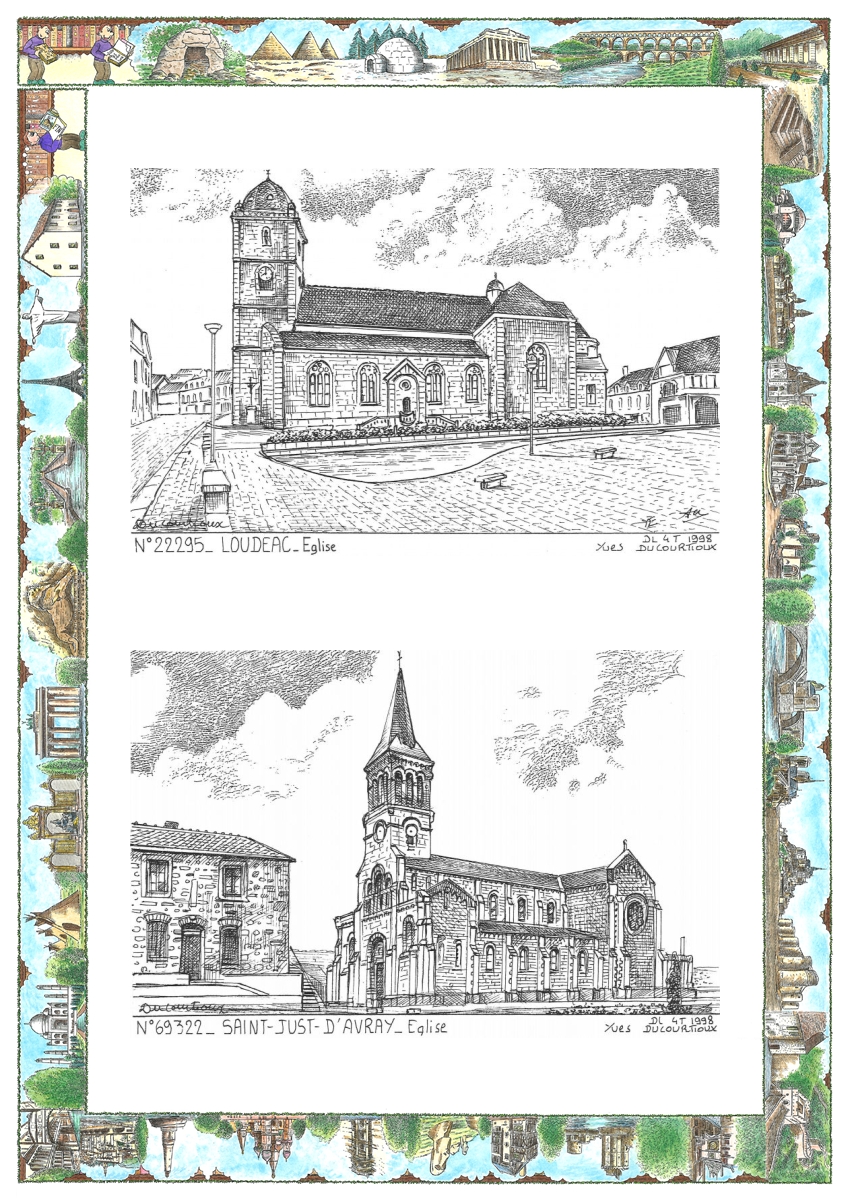MONOCARTE N 22295-69322 - LOUDEAC - �glise / ST JUST D AVRAY - �glise