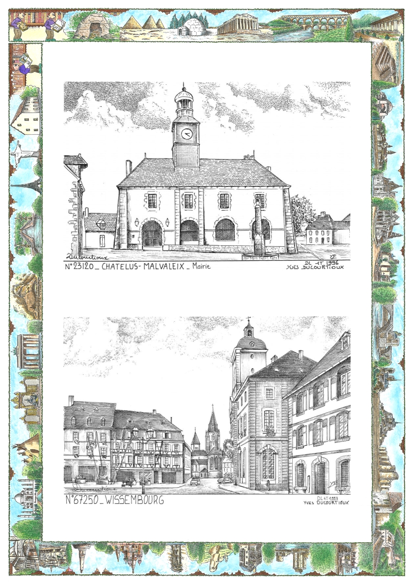 MONOCARTE N 23120-67250 - CHATELUS MALVALEIX - mairie / WISSEMBOURG - vue