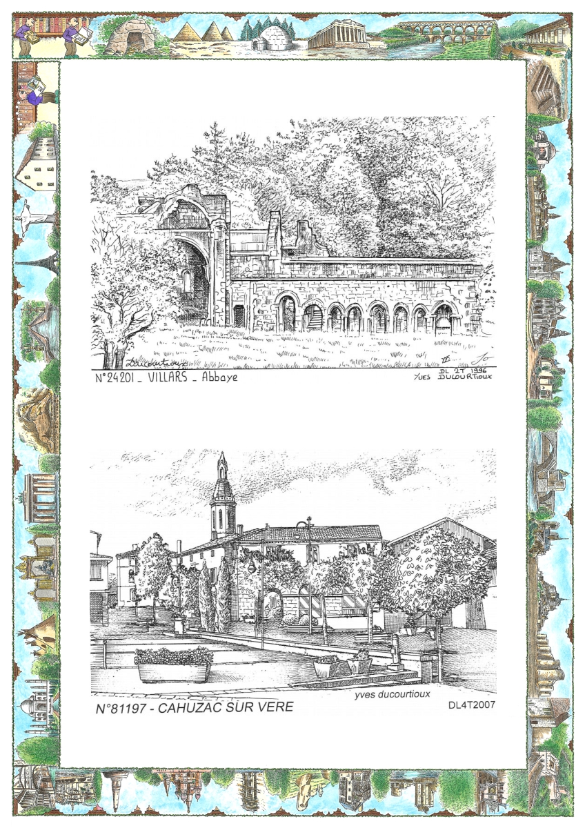 MONOCARTE N 24201-81197 - VILLARS - abbaye / CAHUZAC SUR VERE - vue