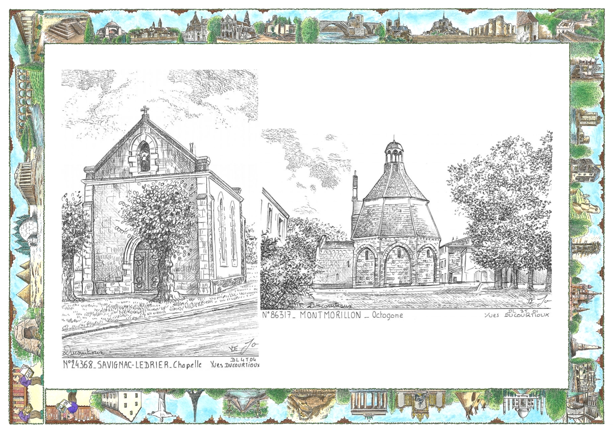 MONOCARTE N 24368-86317 - SAVIGNAC LEDRIER - chapelle / MONTMORILLON - octogone