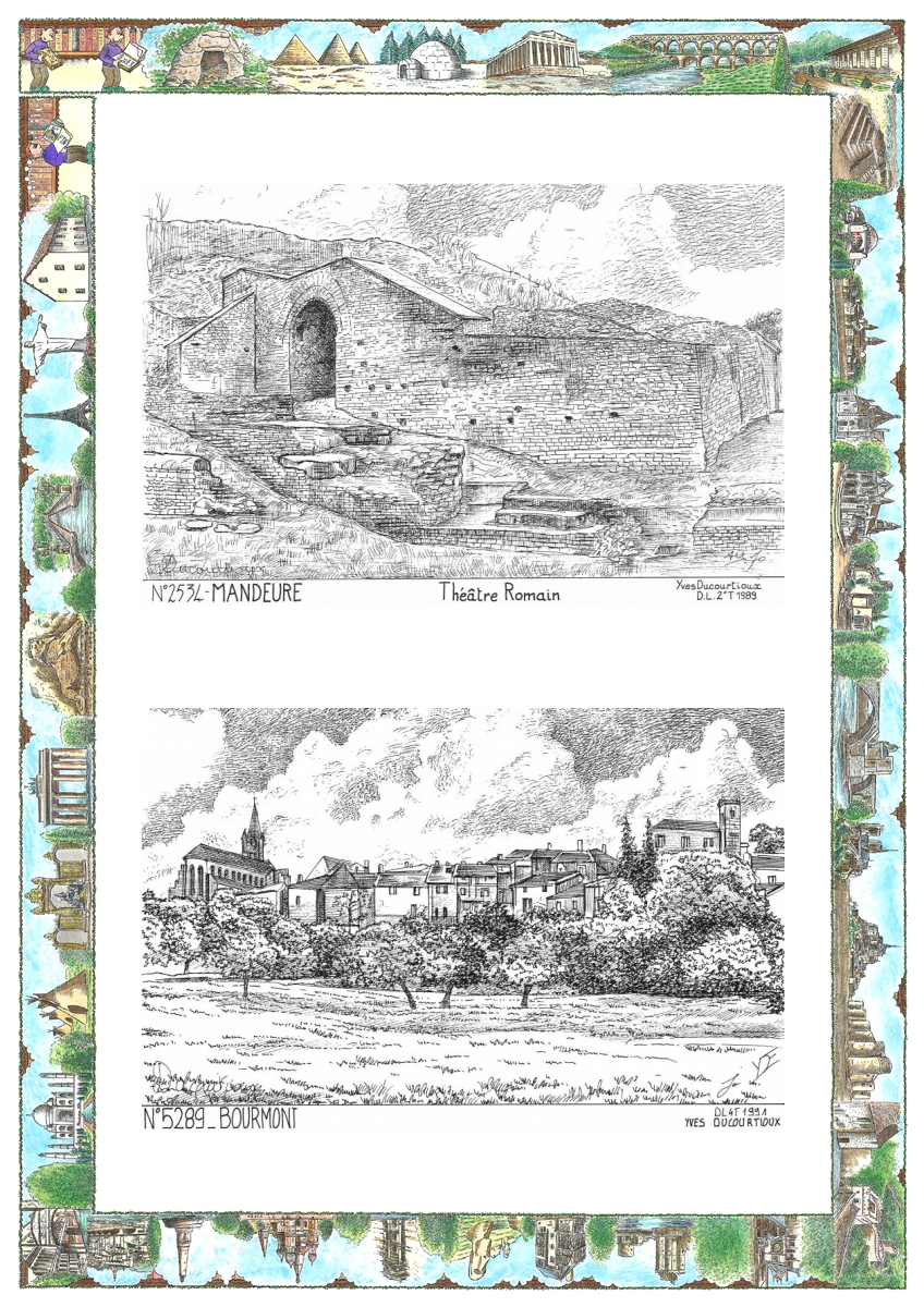MONOCARTE N 25034-52089 - MANDEURE - th��tre romain / BOURMONT - vue