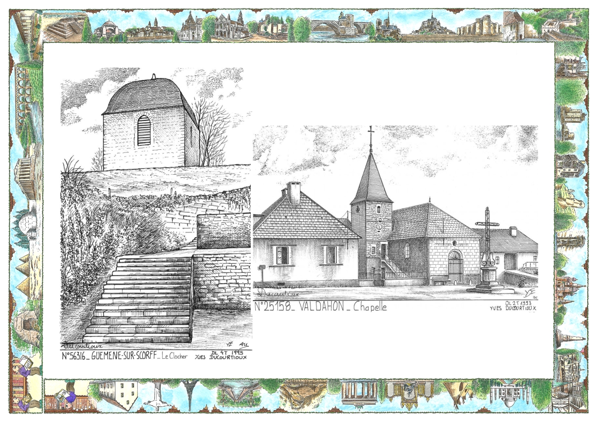 MONOCARTE N 25158-56316 - VALDAHON - chapelle / GUEMENE SUR SCORFF - le clocher
