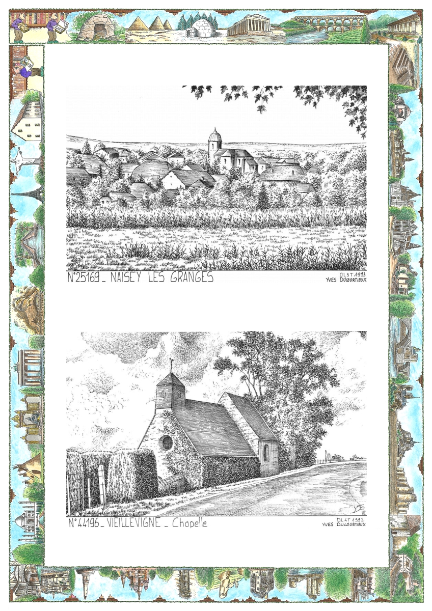 MONOCARTE N 25169-44196 - NAISEY LES GRANGES - vue / VIEILLEVIGNE - chapelle