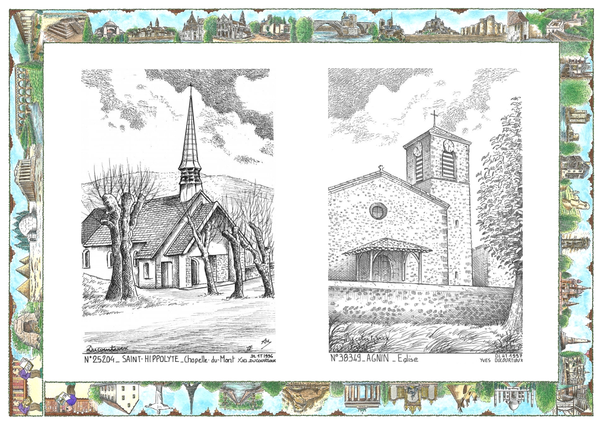 MONOCARTE N 25204-38349 - ST HIPPOLYTE - chapelle du mont / AGNIN - �glise