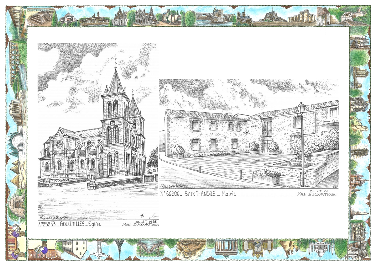 MONOCARTE N 25253-66206 - BOUJAILLES - �glise / ST ANDRE - mairie