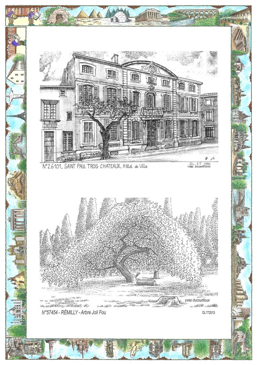 MONOCARTE N 26101-57454 - ST PAUL TROIS CHATEAUX - h�tel de ville / REMILLY - arbre joli fou